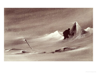 Antarctic Sledging, One of Scott's Party Prepares for a Night Away from Base, 1903