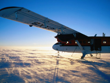 Twin-Otter Aircraft on Snow, Antarctic Plateau, Antarctica