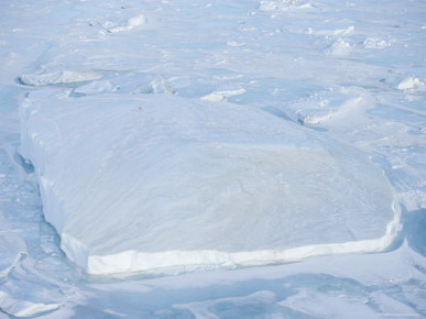 Iceberg and Pack Ice Seen on Heli Flight from Russian Icebreaker, Weddell Sea, Antarctica