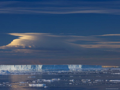 Iceberg and Pack Ice, Weddell Sea, Antarctic Peninsula, Antarctica, Polar Regions